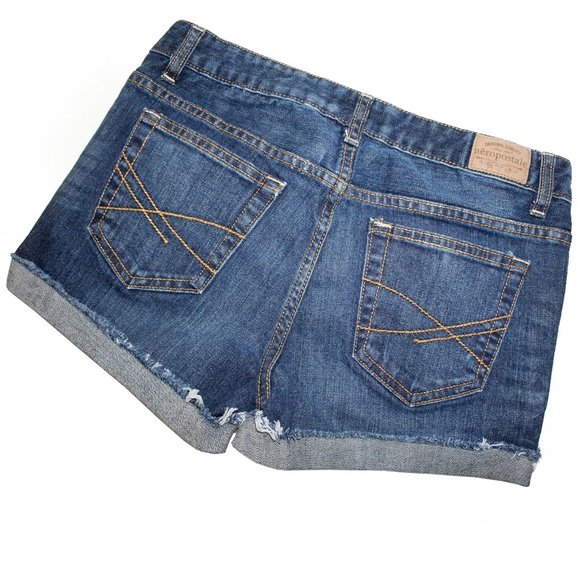 Aeropostale Bayla Skinny 5/6 Cut Off Jean Shorts - Picture 2 of 11